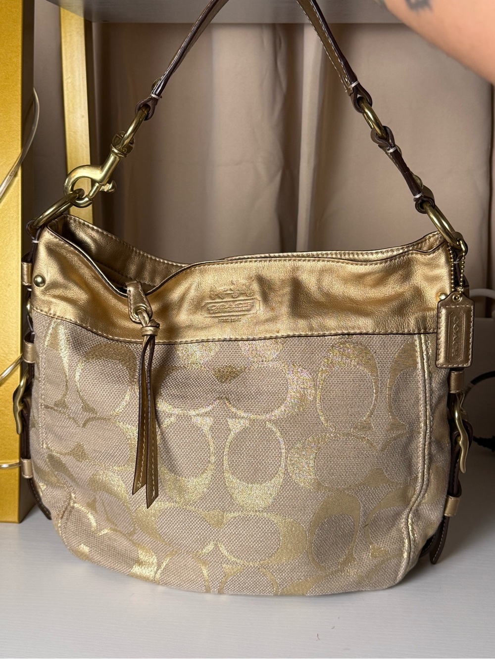 Coach Gold Signature Hobo Bag